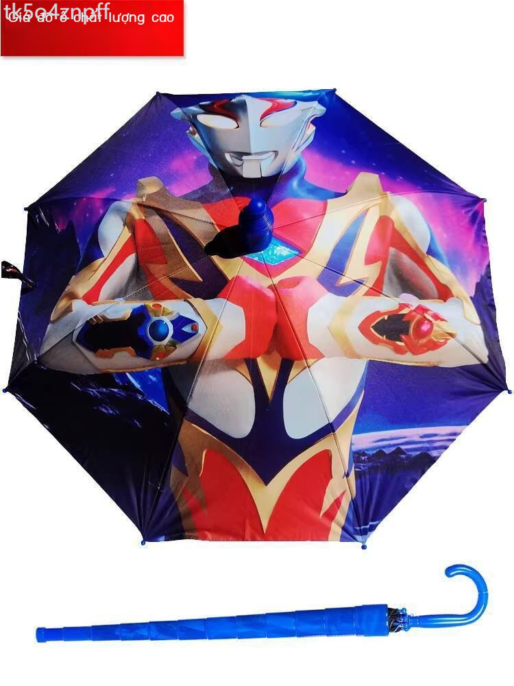 [ Siêu Tiết kiệm] Ô trẻ em Ultraman Mebius dành cho bé trai, học sinh tiểu học, tự động cán dài, ô