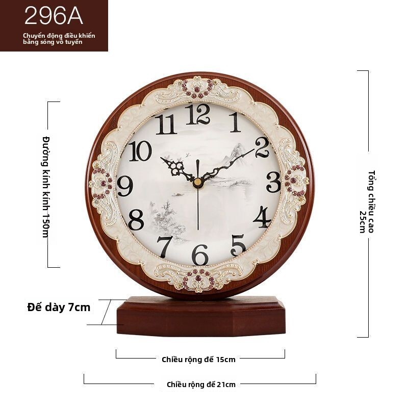 Đồng bằng gỗ nguyên khối châu Âu mới, vật trang trí bàn cho phòng khách gia đình, đồng hồ kiểu cổ để trưng bày trên