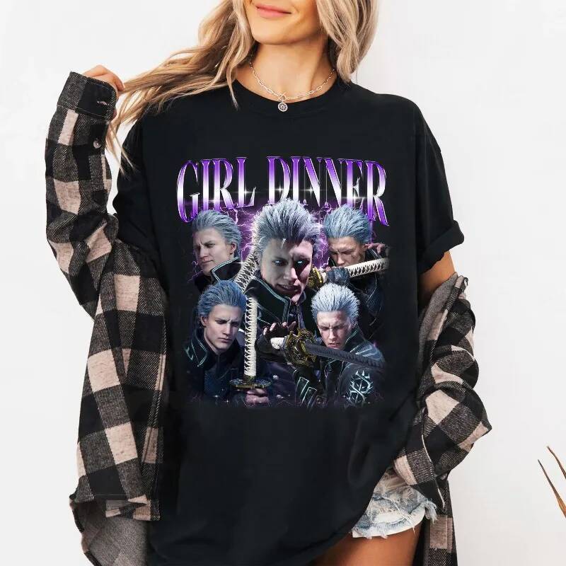 Áo Thun Hình Vergil Devil May Cry, Cotton Nguyên Chất, Phù Hợp Xuân Hè Unisex