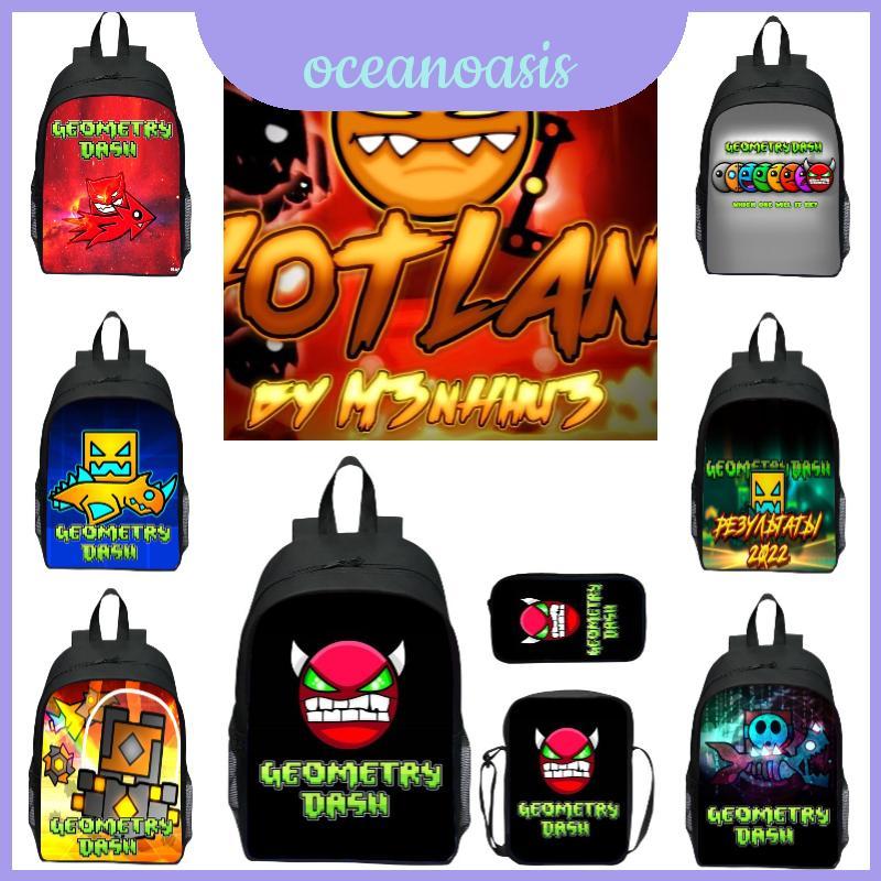 Bộ ba lô trẻ em hình học Dash chống mài mòn và sốc Thiết kế in hình hoạt hình