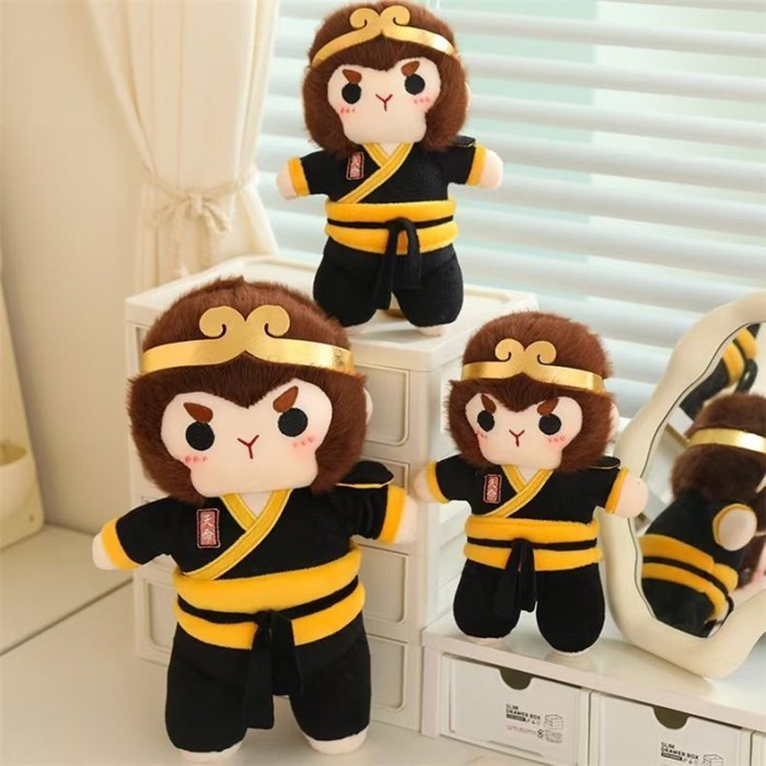 Huyền thoại đen Siêu mềm Monkey King Doll Đồ chơi sang trọng Monkey King Monkey Doll
