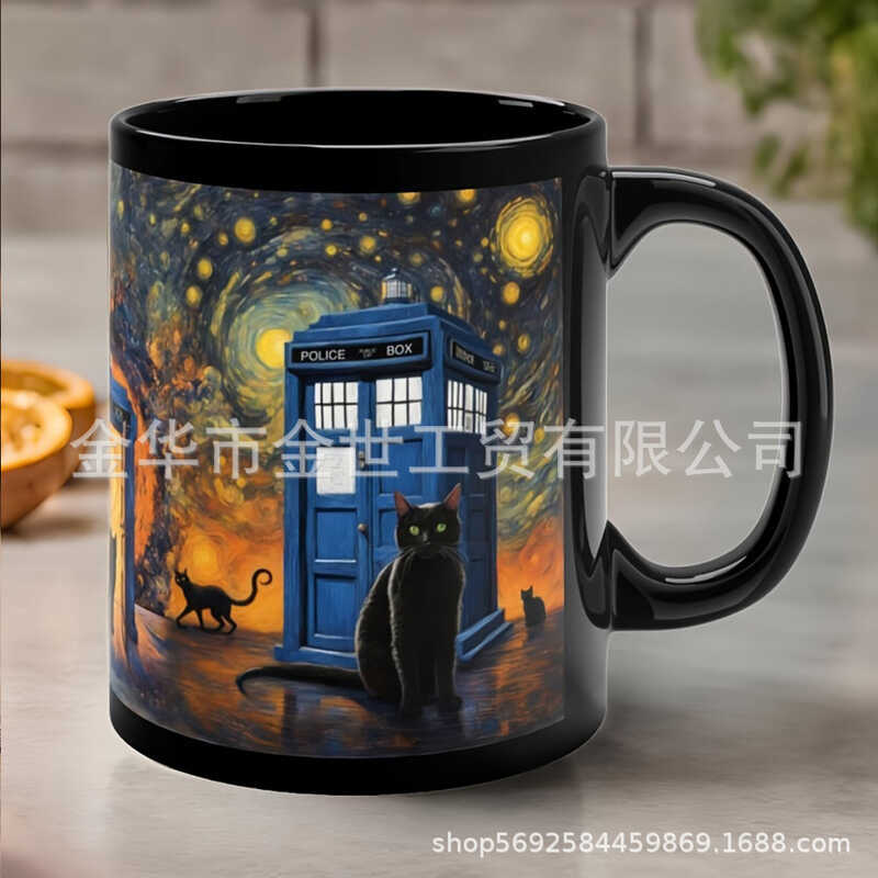 Halloween Ghost Mug Halloween 3D Ghost Black Cat Ghost Face Mug