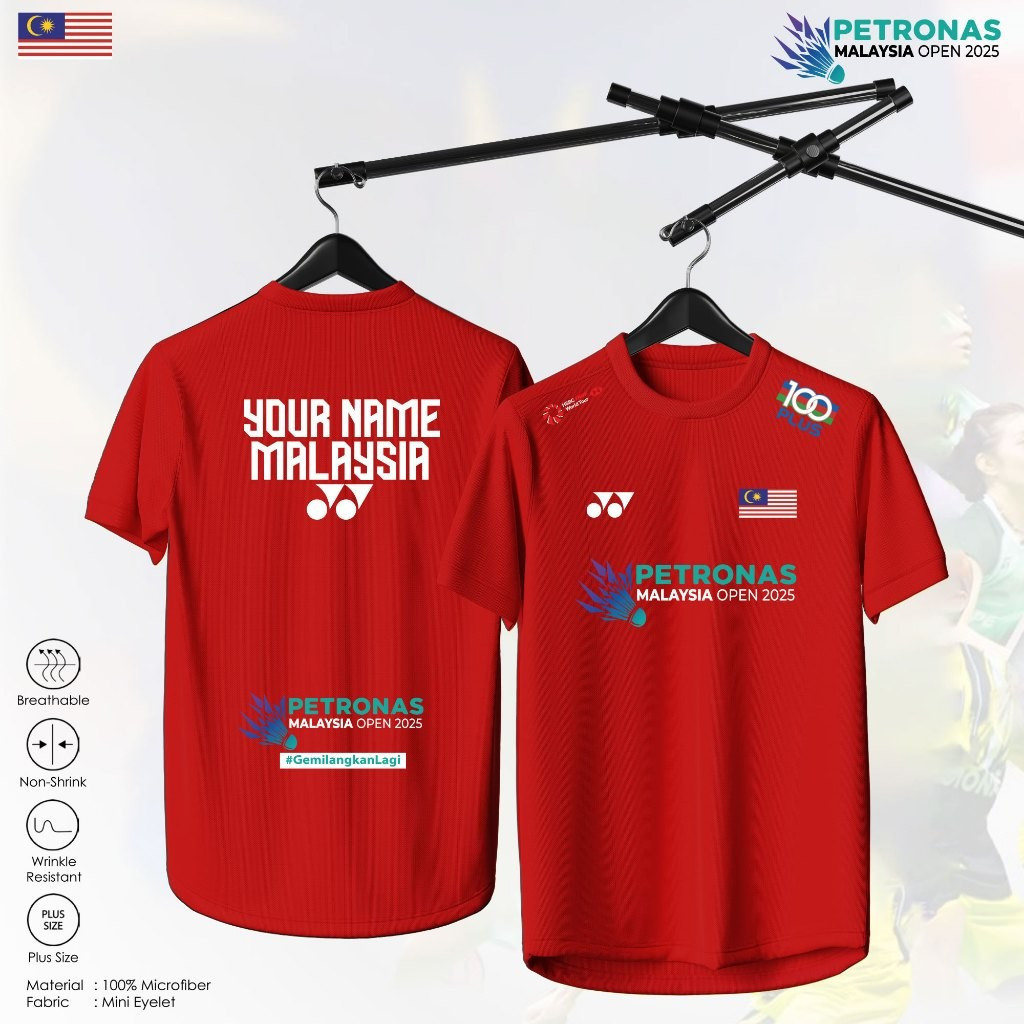 Jersey Badminton Yonex Victor Malaysia Open 2025 - Tùy Chỉnh Tên Và Số Miễn Phí