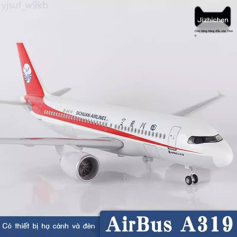 [Ảnh thật/Sẵn] Mô máy bay A319 của Captain Trung Quốc, hình Sichuan 3u8633, mô phỏng với bánh xe và