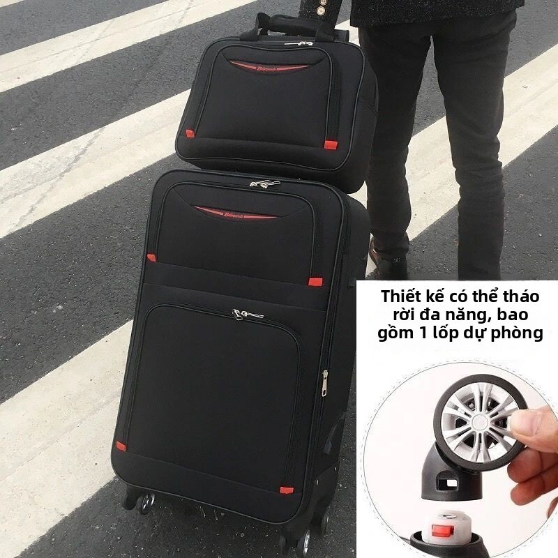 Vali vải Oxford có bánh xe đa năng, du lịch cho nam và nữ, kéo học sinh, khóa mật khẩu 20inch 26inch