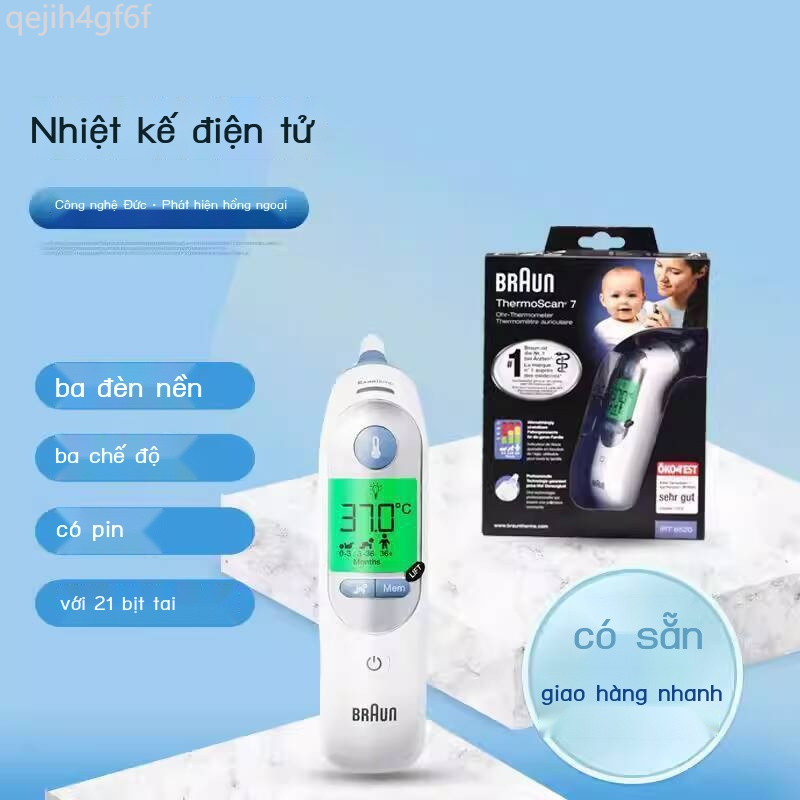 [Siêu Hot]  Nhiệt trán tai Braun BRAUN IRT6520, nhập khẩu chính hãng từ Đức, nhiệt kế điện tử sạc l
