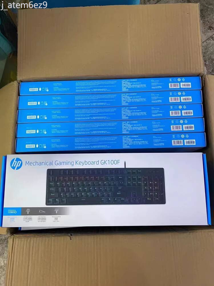 [Ảnh thật/Sẵn]  Bàn phím cơ HP GK100F có đèn chạy chính hãng, công tắc xanh, nhiều chế độ chiếu sán