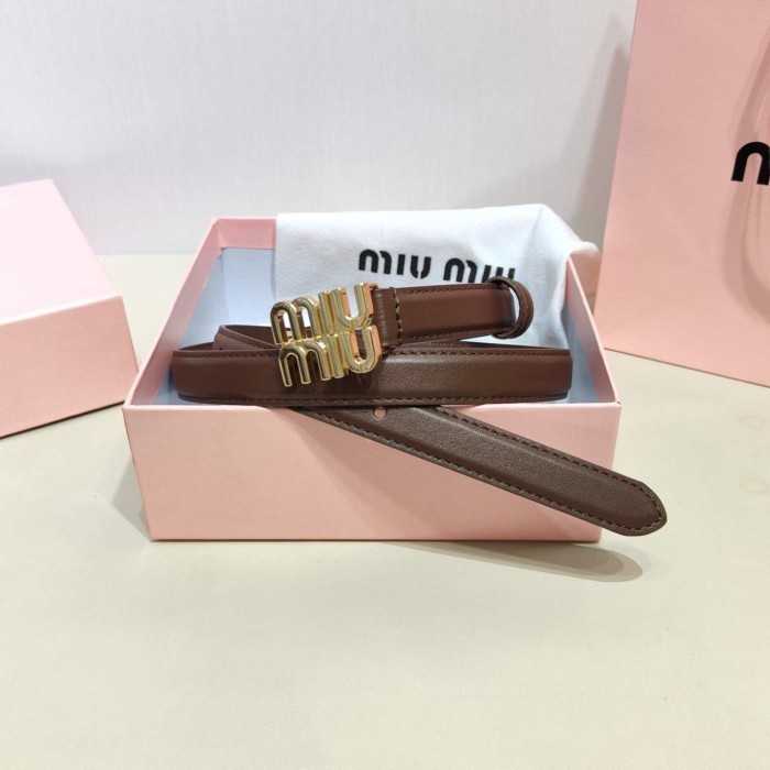 Miumiu Thắt lưng da thật chính hãng, đơn giản, retro thời trang cho quần jean và váy nữ