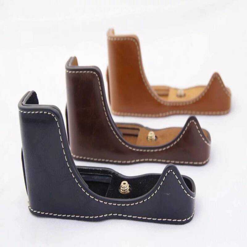 Thích Hợp Cho Canon EOS M10 Nửa Vỏ Bảo Vệ Micro Đơn Túi Máy Ảnh M10 Đế Có Thể Tháo Rời Pin Da