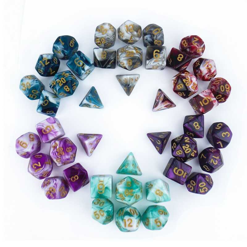 Xúc xắc COC Hai Màu Polyhedron Acrylic Dungeon Game Ngoại Thương Board Game Xúc xắc DND Chạy Nhóm Xú