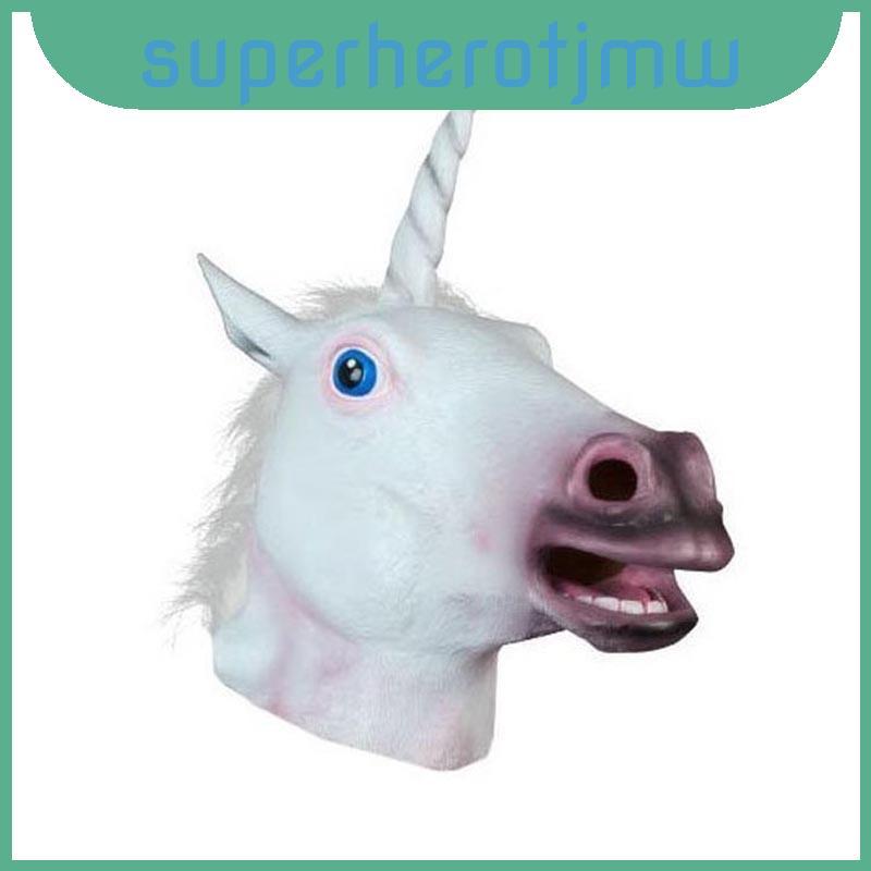 Mặt nạ đầu ngựa kỳ lân Halloween vẽ tay cho Cosplay