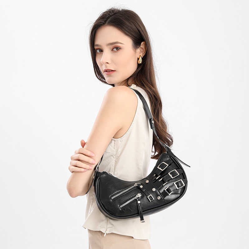 Niche Design American Retro Hot Girl Nhiều Màu Sắc 2024 Túi Nữ Da Nách Túi Đeo Vai Túi Xách