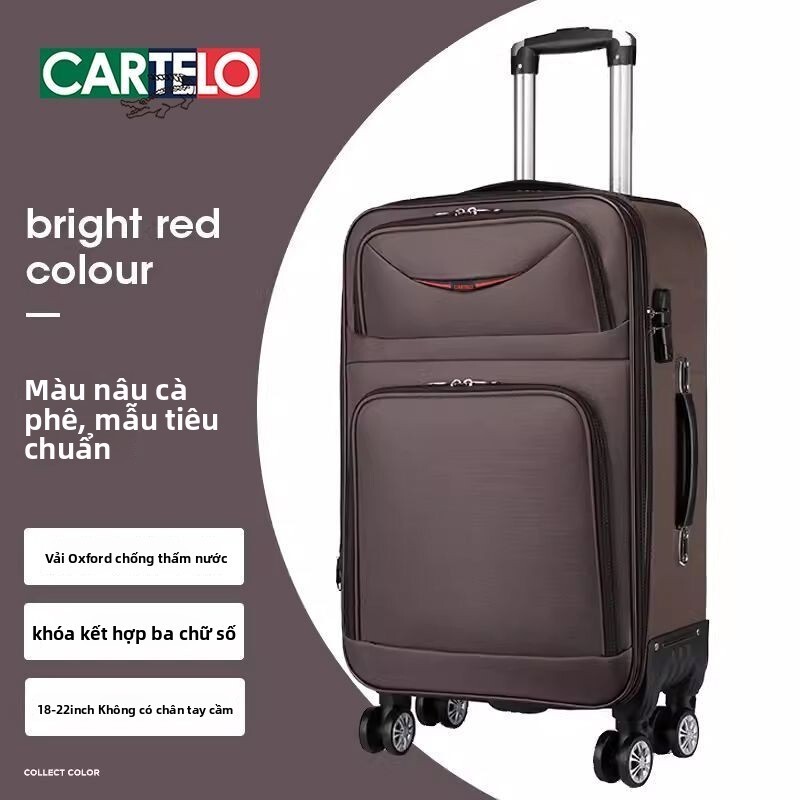 kéo Cardile Crocodile Oxford, vải canvas nữ, du lịch xách tay nam 20inch 26 inch, Vali 28 inch