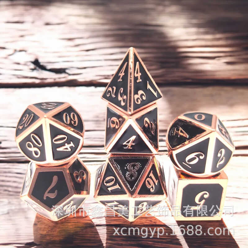 Metal Dice dnd Dungeon and Dragon Running Team Board Game Solid Dice Set Cthulhu Màu cơ thể nhiều mặ