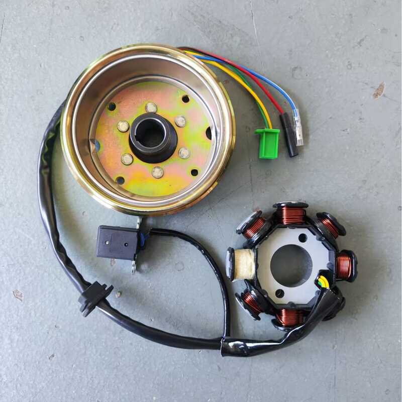 GY6 125 150 8 Lỗ Cuộn Dây Đánh Lửa Stator Magneto Bánh Đà Bộ Thép Từ Tính