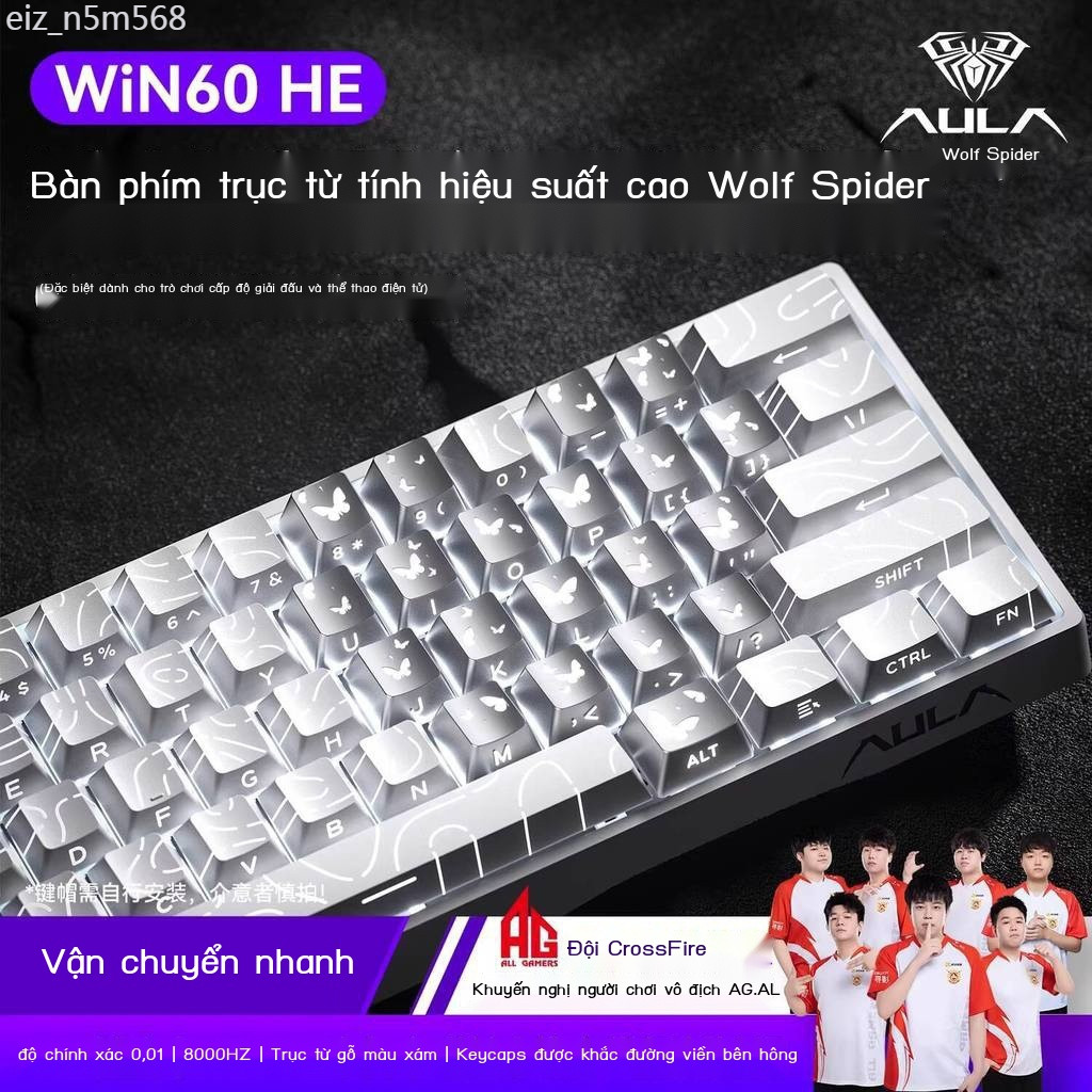 [HOT 2026] Bàn cơ AULA Wolf Spider WIN60 tính, kết nối có dây, RGB, hỗ trợ thay thế nhanh, bàn phím