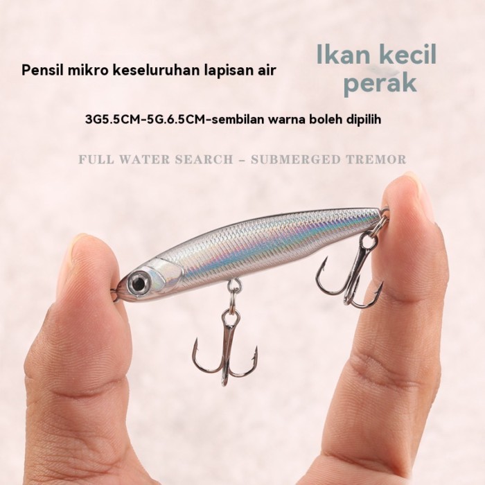 Lớp bơi đầy đủ 3g5g Micro-Object Cá bạc nhỏ chìm Bút chì nhỏ nước ngọt Mồi mồi cứng Mồi giả Mồi Micr