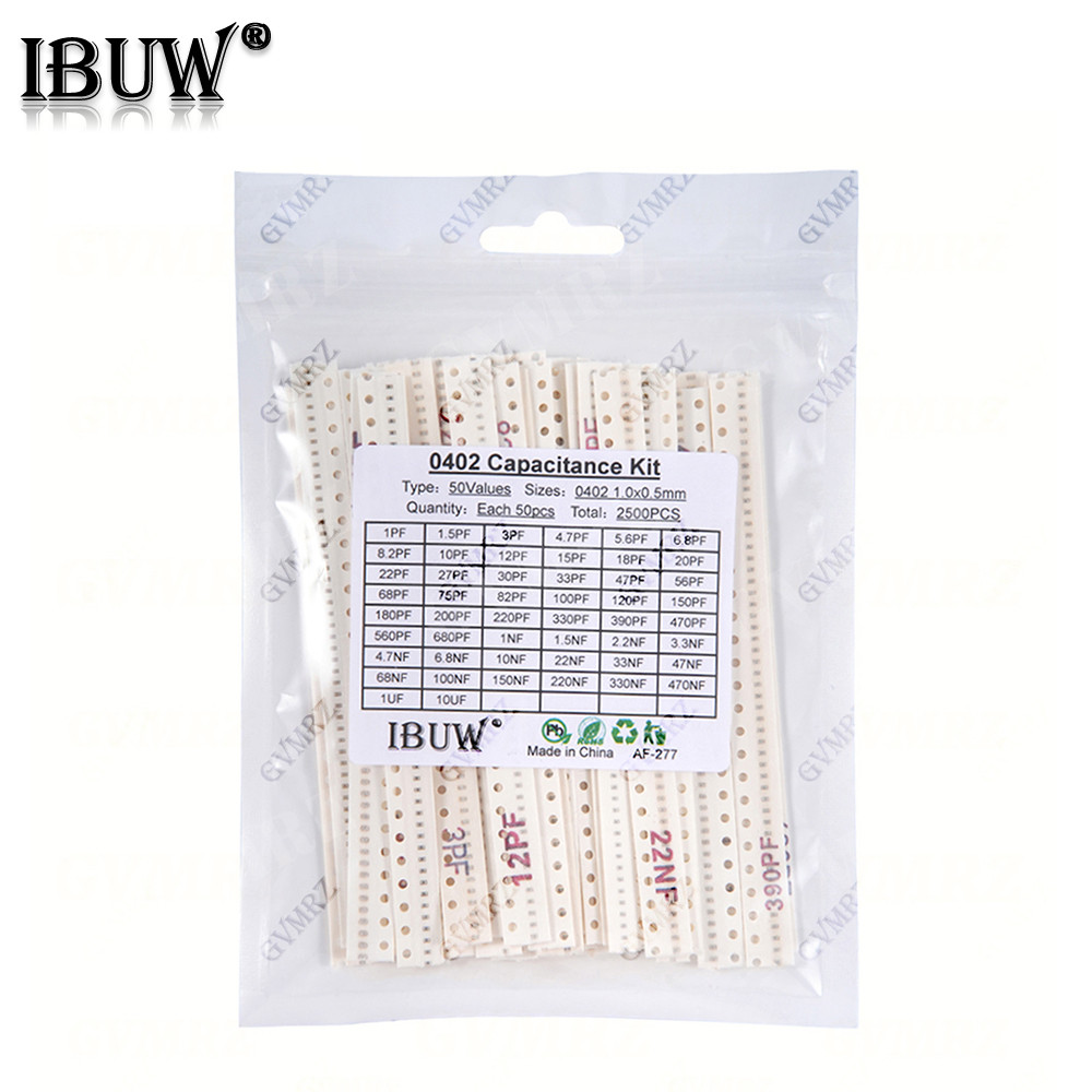0402 0603 0805 1206 Bộ tụ gốm sứ SMD 1pF - 10uF 100PF 10NF 100NF 0.47UF 1UF Bộ điện dung Chip