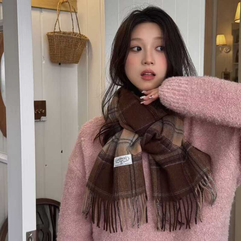 Boutique 1% Len Úc Kẻ Sọc - Khăn Ấm Áp Cho Thu Đông