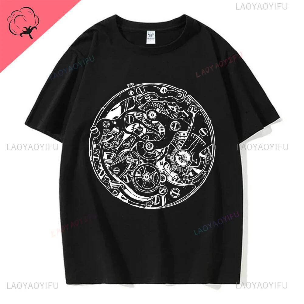 Đồng hồ vintage hình đồ họa kèm áo thun cotton nam nữ style Y2K