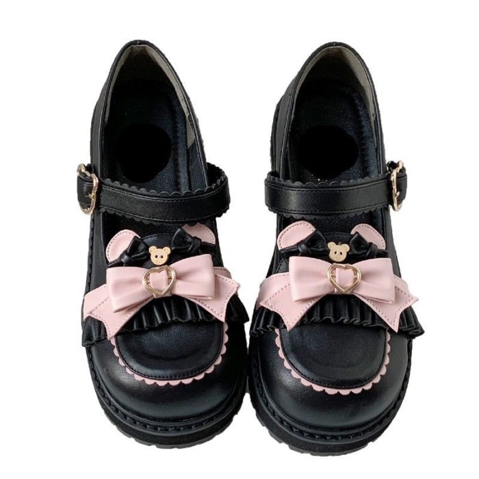 l  da nhỏ lolita,  lolita mới đa năng mùa thu,  mũi tròn phong cách Nhật Bản jk giày lolita bé gái