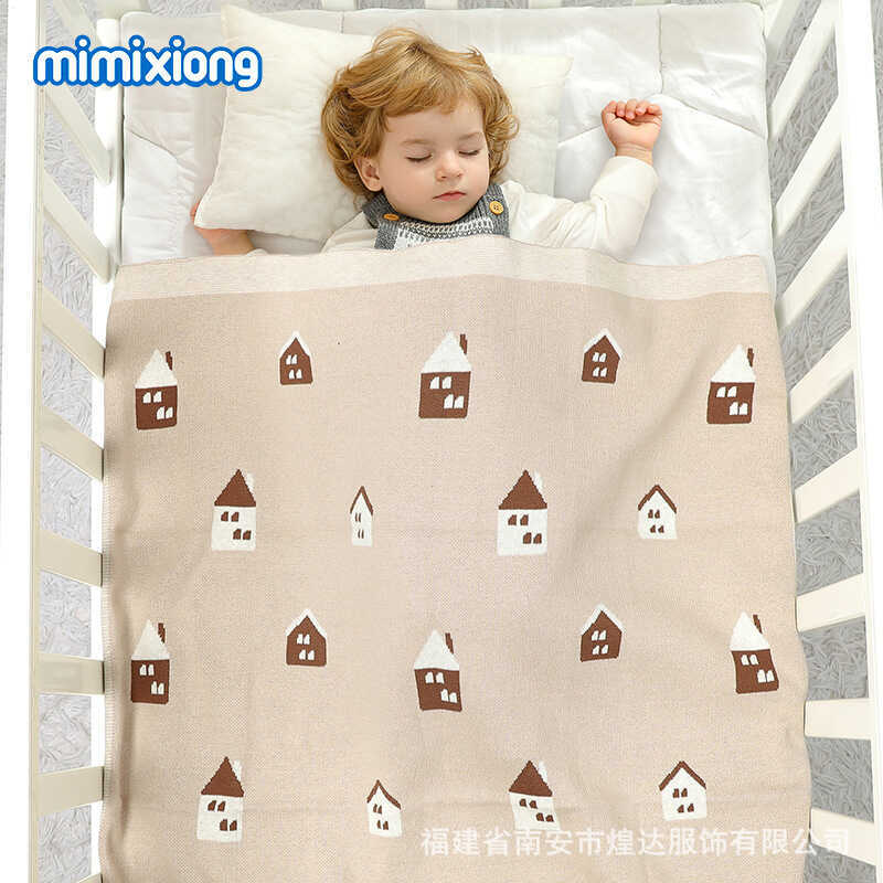 Ins Cotton House Jacquard Chăn Cho Bé Ôm Chăn Điều Hòa Không Khí Cho Bé Chăn Trò Chơi Thảm