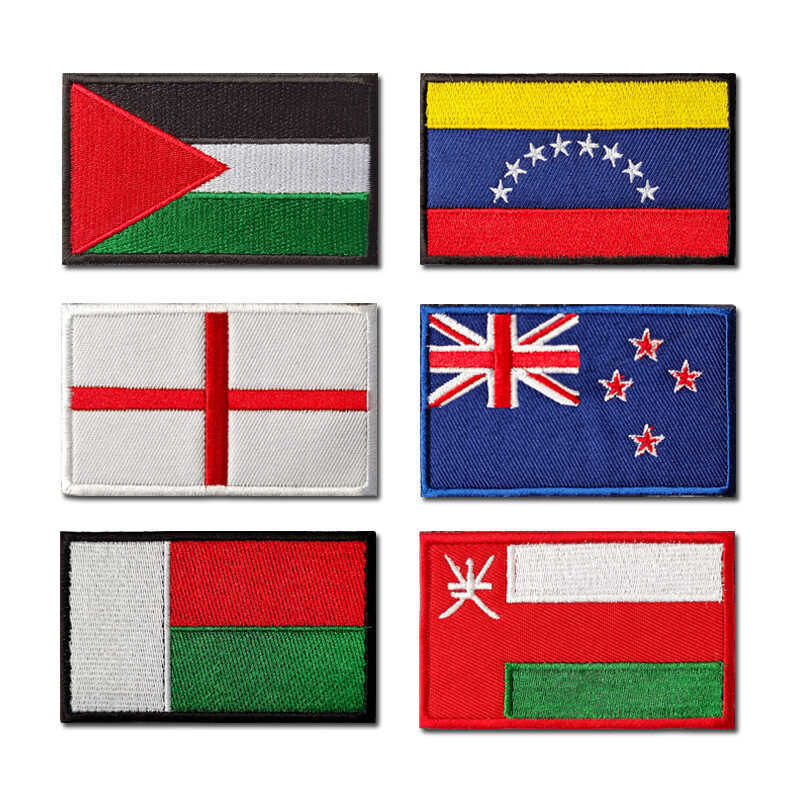 Paleste New Zealand Anh Madagascar Thêu Miếng Dán Cờ Israel Nhãn Velcro