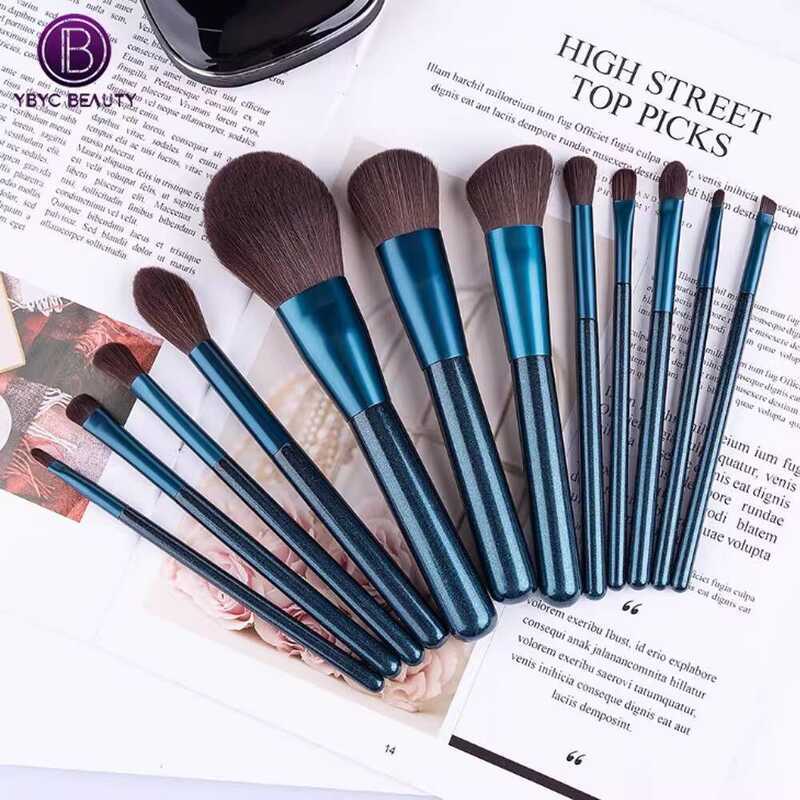 Cangzhou Huayang 8 Chiếc 12 Chiếc Indigo Bộ Bàn Chải Trang Điểm Lông Mềm Blush Bàn Chải Rời Bột Bàn 