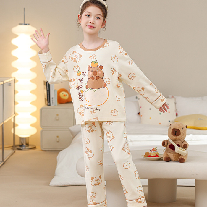 Flash Sale Baby Clothes Teen's Long Sleeve Round-Neck Cute Boys or Girls Pyjamas for 7 - 8 years