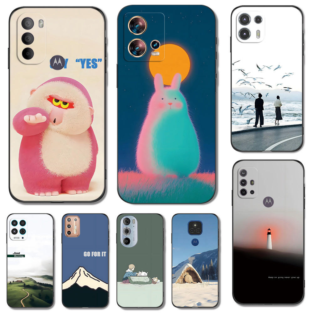 Ốp Lưng Dành Cho Motorola Moto E20 E30 E40 E7 E7 Plus Influencer Sáng Tạo Gió Trung Quốc Đen Đỏ Dễ T