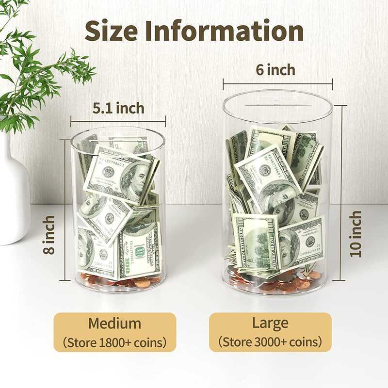 Quá Khổ Trẻ Em Người Lớn Acrylic Trong Suốt Heo Đất Heo Đất Piggy Bank Piggy Bank Piggy B