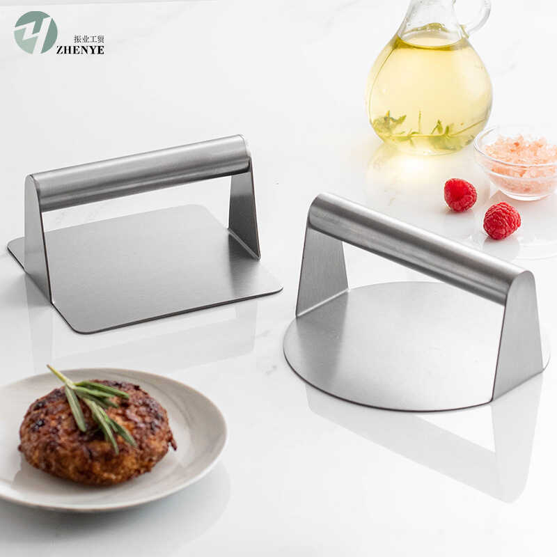 430 Thép không gỉ Burger Thiết bị thịt Thịt Pie Press Hướng dẫn sử dụng Steak Press Bacon Burger Pre