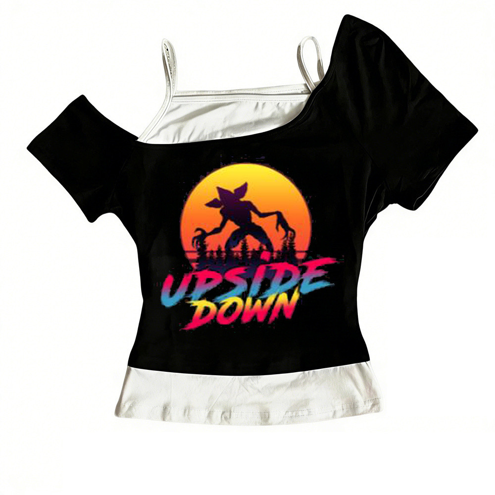 Crop Top Demogorgorgon Gothic Gyaru Coquette - Mùa Hè, Thích Hợp Đi Dạo Phố