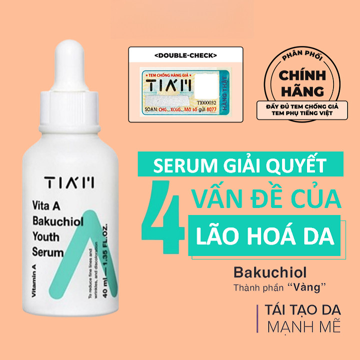 Chống lão hoá dưỡng da TIAM Vita A BakuChiol Youth Serum