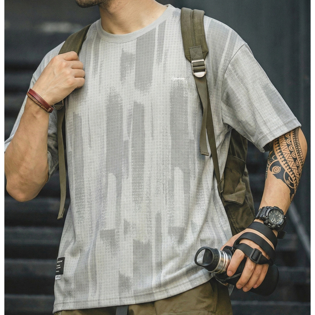 Wuluwear Áo thun nam thiết kế lưới thoáng khí,quick-dry phù hợp vận động ngoài trời | BigBuy360 - bigbuy360.vn