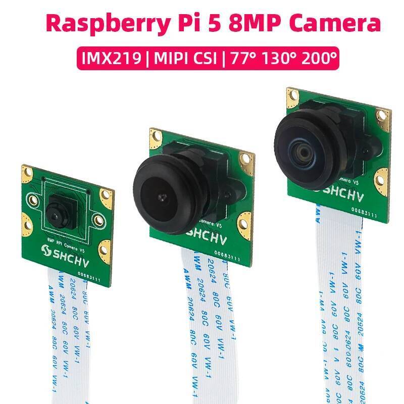 Cảm biến Camera Raspberry Pi 5 8MP IMX219 77° 130° 200° Giao diện FOV Fisheye MINI CSI với FFC 15cm 