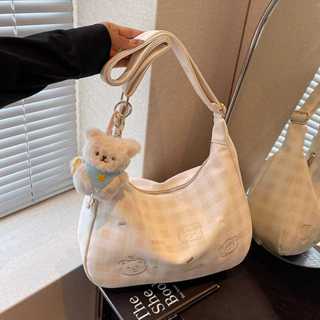 Amy Rabbit Túi Dung Tích Lớn Nữ 2026 Phiên Bản Hàn Quốc Phù Hợp Với Túi Tote Thời Trang Kẻ Sọc Vai Messenger