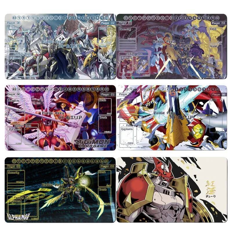 600x350mm Digimon DTCG 600x350mm Diy Omegamon Single Player Playmat 2mmNoSeamEdge Omnimon Dukemon Bả