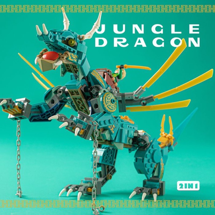 Tương thích với Lego Ninjago Flying Dragon Golden Dragon Building Blocks Fusion Dragon Mecha Four D