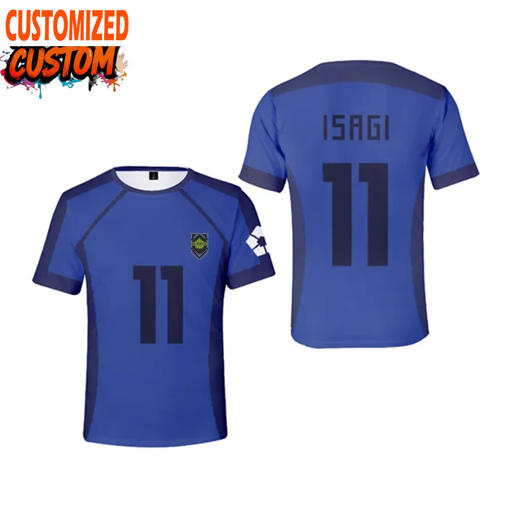 Áo Thun Bóng Đá Cosplay Isagi Yoichi Phong CáchAnime Nhật Bản, Thoáng Khí