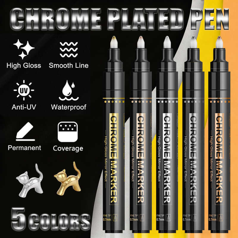 Sản phẩm mới Gương Chrome-Plated Marker Model Touch-Up Paint Car Contour Touch-Up Paint Chrome-