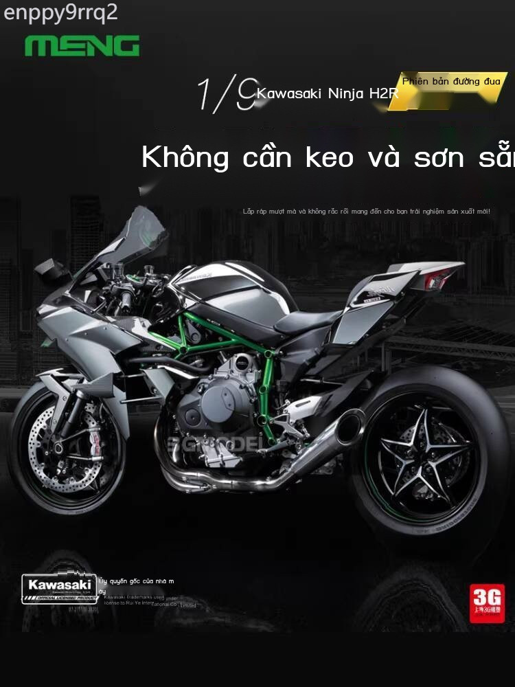 [GIÁ SỈ]  Mô hình 3G MENG 1/9 MT-001S mô tô Kawasaki Ninja H2R phiên bản đường đua đã sơn sẵn