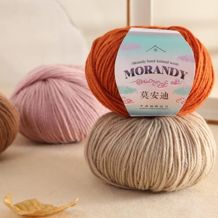 Mo Andy Sợi Len Dày Vừa Len Úc Đan Tay DIY Bạn Trai Khăn Ren Áo Len Mũ Sợi Bóng Không Thể