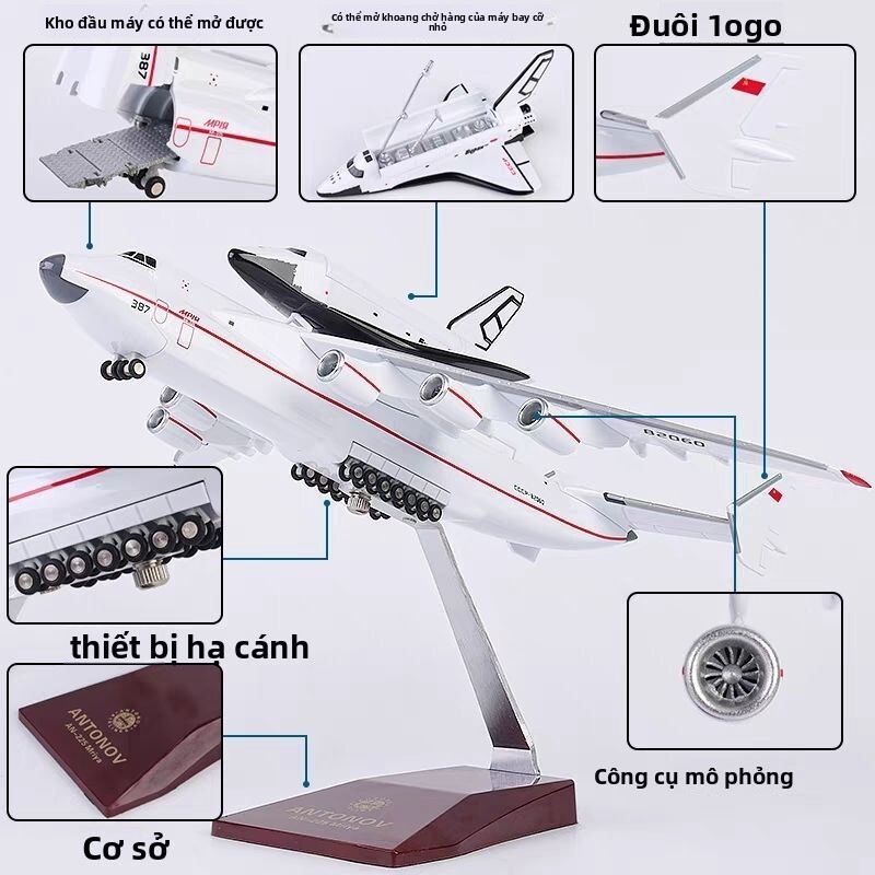 Mô hình tàu con thoi An-225 Antonov Blizzard có bánh xe, quà tặng trang trí