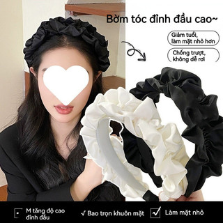 Băng đô cài tóc nhăn phong cách kiểu Pháp cổ điển, Phụ kiện tóc thời trang dành cho nữ - Tạo khối lượng cho mái tóc