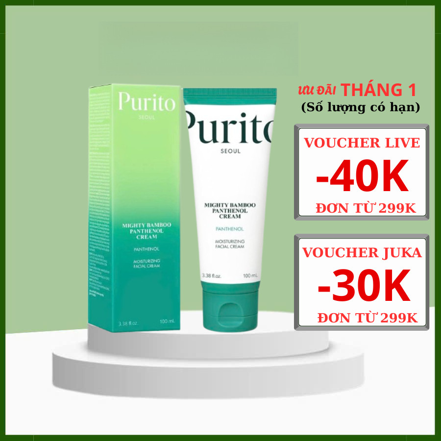 Kem dưỡng ẩm Purito Mighty Bamboo Panthenol Cream 100ml COD tại chỗ.
