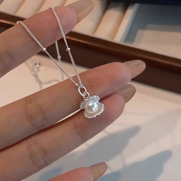 [MUA] Bán chạy Vòng cổ vỏ ngọc trai bạc 925 Vòng cổ phù hợp