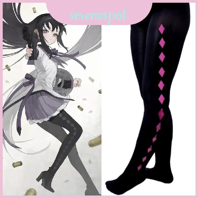 Puella Madoka Magi Magica Akemi Homura Cosplay Vớ Có Thiết Kế Dệt Hội Nghị Anime Cho