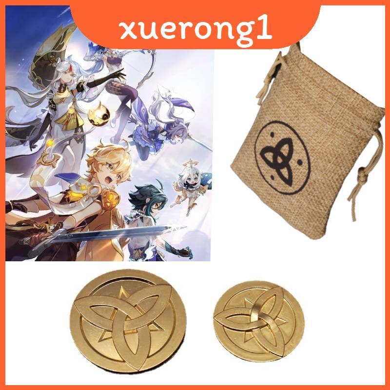 Genshin Zinc Impact Mora Mora Tiền xu Dây chuyền tay nghề tinh xảo Trong suốt và