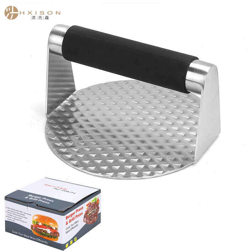 Dụng cụ làm bánh thịt tròn bằng thép không gỉ 304 Dụng cụ nhà bếp độc quyền cho Burger Press Burger 